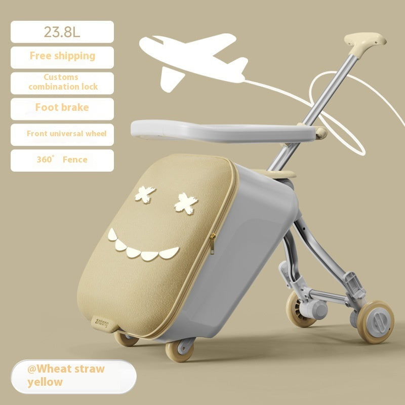 Children's Ride-On Luggage – Fun Kids' Trolley Case for Travel & Boarding with Seat Design