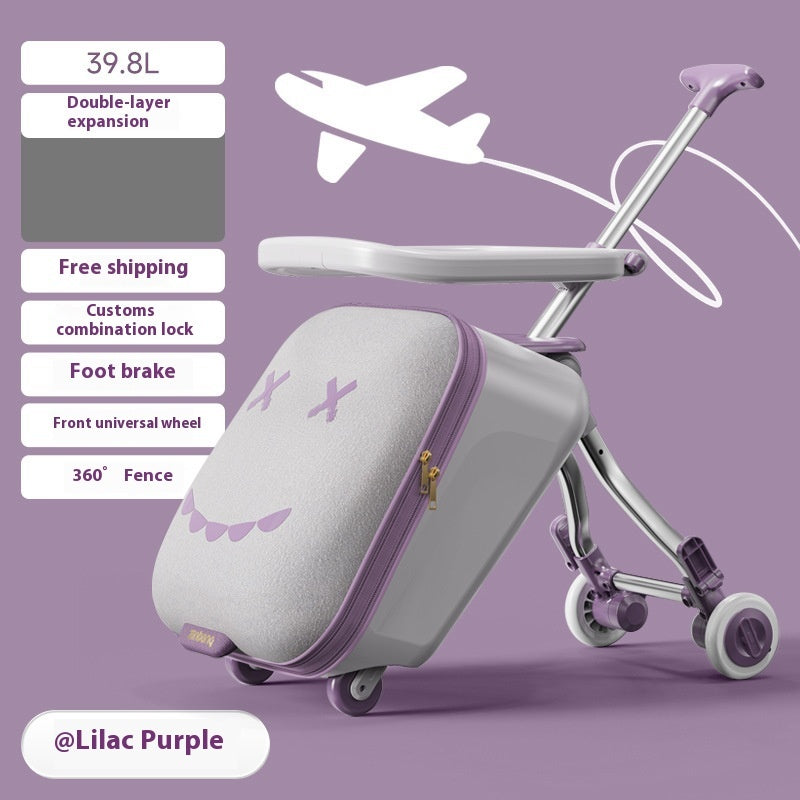 Children's Ride-On Luggage – Fun Kids' Trolley Case for Travel & Boarding with Seat Design