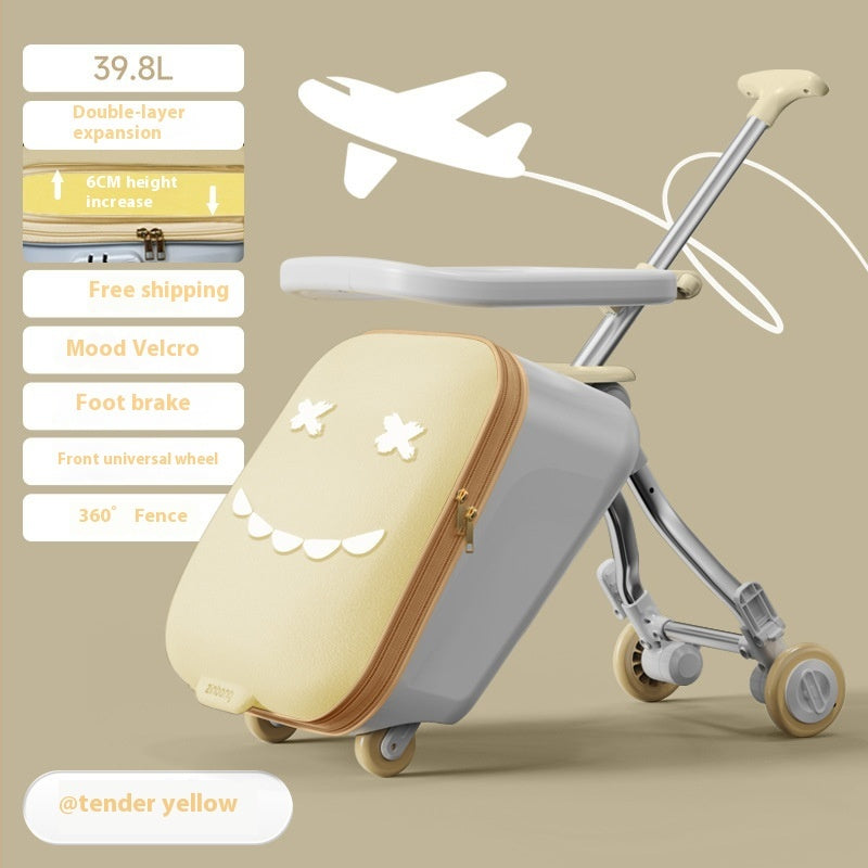 Children's Ride-On Luggage – Fun Kids' Trolley Case for Travel & Boarding with Seat Design