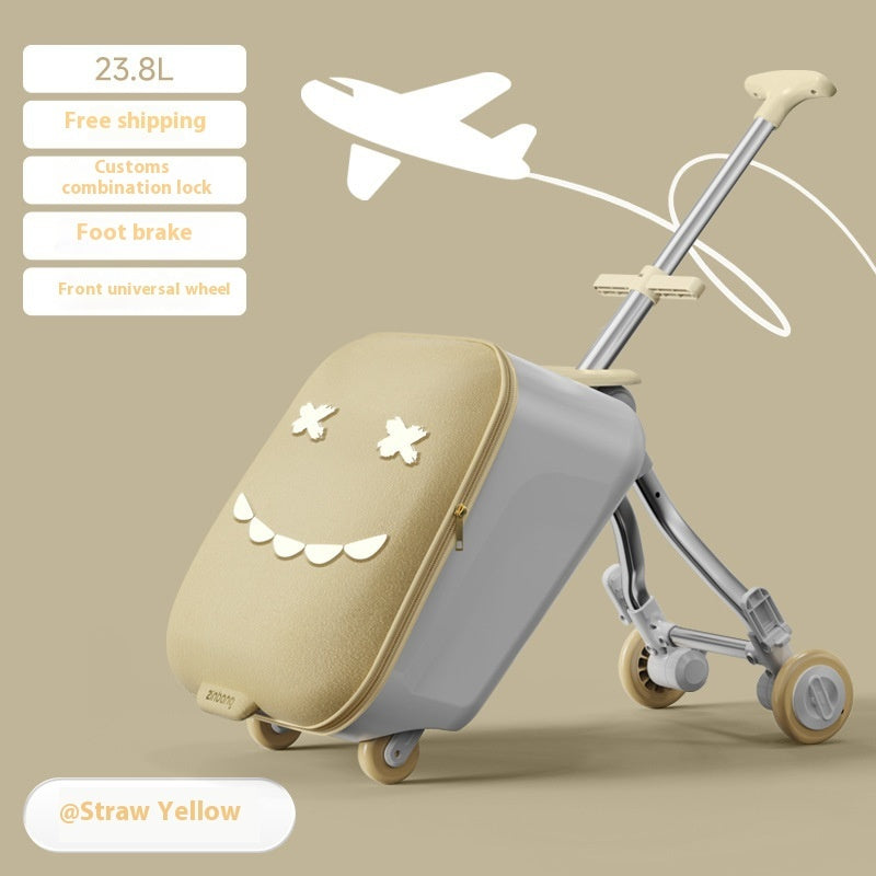 Children's Ride-On Luggage – Fun Kids' Trolley Case for Travel & Boarding with Seat Design