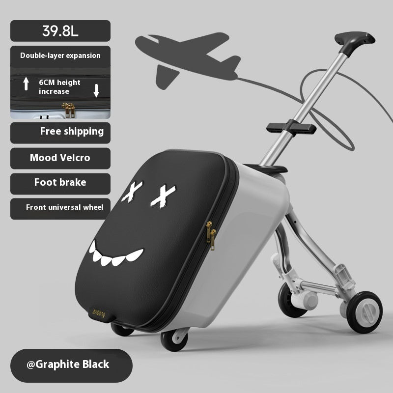 Children's Ride-On Luggage – Fun Kids' Trolley Case for Travel & Boarding with Seat Design