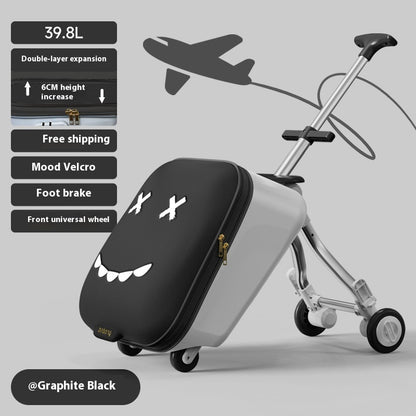 Children's Ride-On Luggage – Fun Kids' Trolley Case for Travel & Boarding with Seat Design