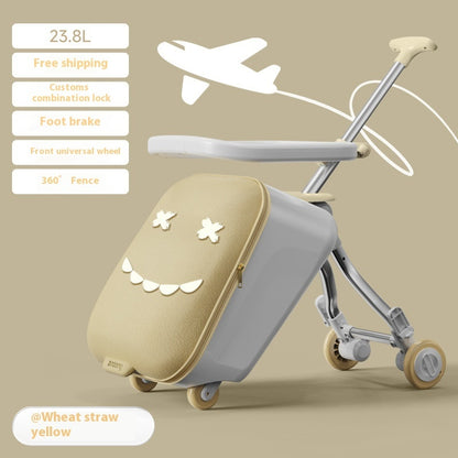 Children's Ride-On Luggage – Fun Kids' Trolley Case for Travel & Boarding with Seat Design
