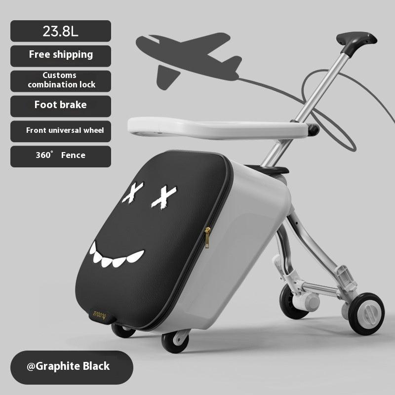 Children's Ride-On Luggage – Fun Kids' Trolley Case for Travel & Boarding with Seat Design