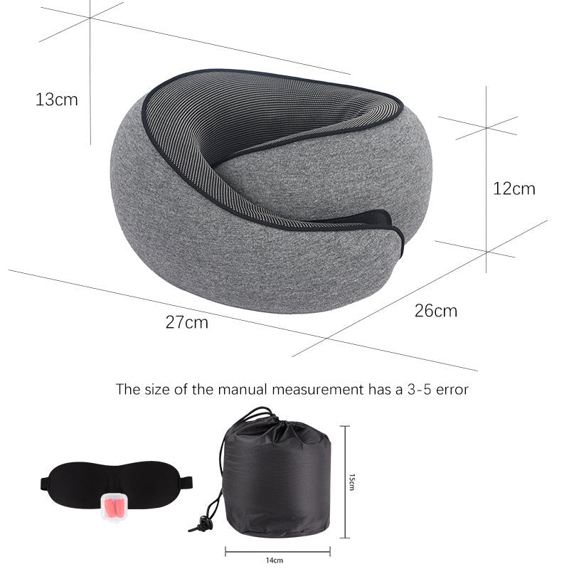 Comfort On Bord Adjustable Memory Foam Travel Pillow Set | Neck Support with Eye Mask for Plane, Car & Office