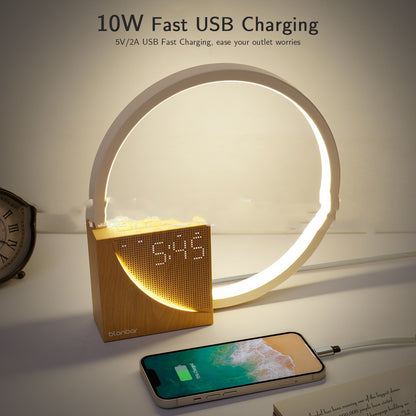 Smart Touch Bedside Lamp with Alarm Clock & Soothing Nature Sounds – 3-Level Dimmable Table Light for Cozy Home Decor