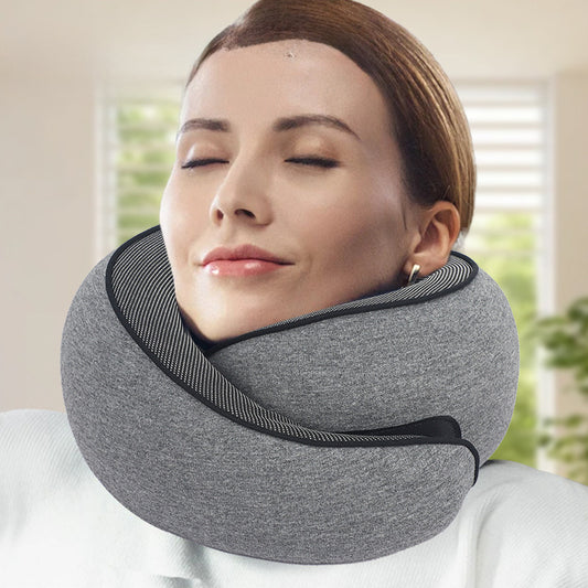 Comfort On Bord Adjustable Memory Foam Travel Pillow Set | Neck Support with Eye Mask for Plane, Car & Office