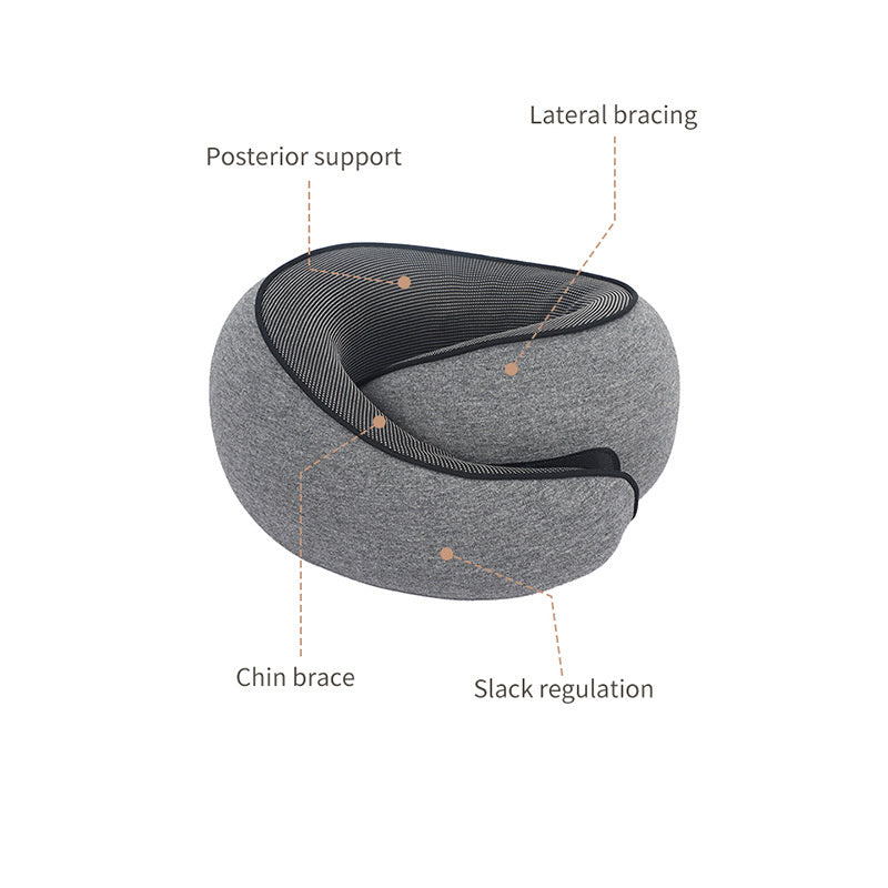 Comfort On Bord Adjustable Memory Foam Travel Pillow Set | Neck Support with Eye Mask for Plane, Car & Office