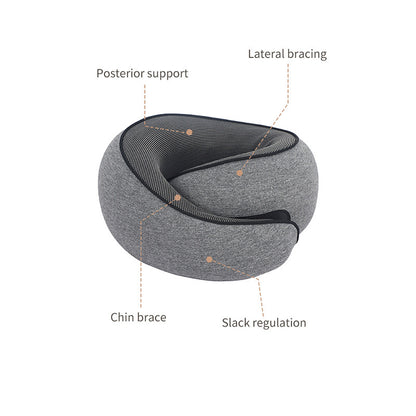 Comfort On Bord Adjustable Memory Foam Travel Pillow Set | Neck Support with Eye Mask for Plane, Car & Office