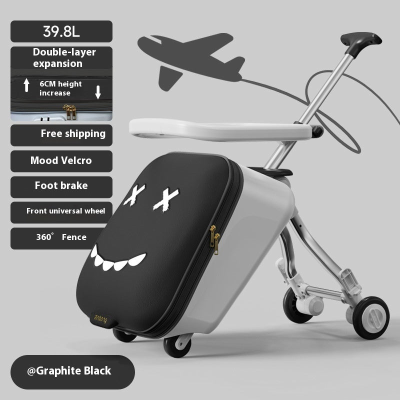 Children's Ride-On Luggage – Fun Kids' Trolley Case for Travel & Boarding with Seat Design