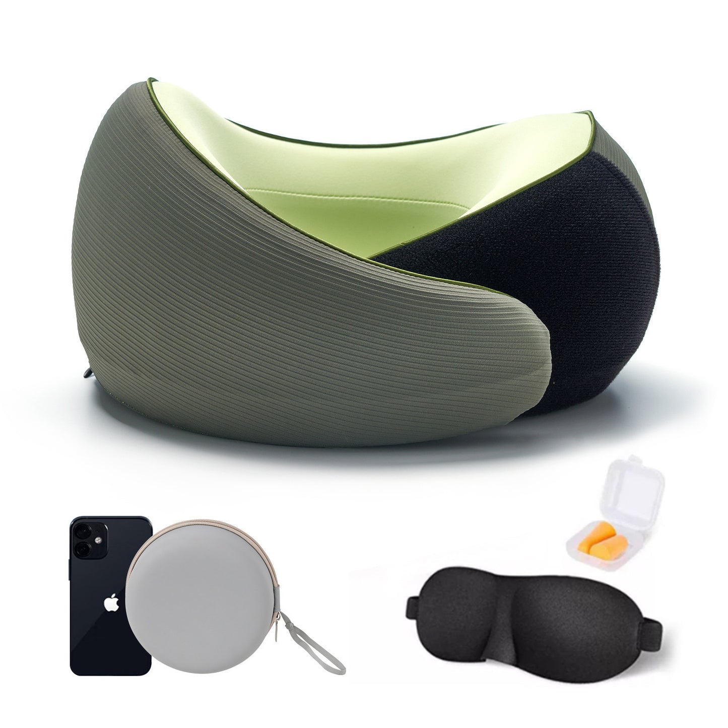 Comfort On Bord Memory Foam U-Shaped Travel Pillow | Slow Rebound Cushion with Optional Sleep Kit