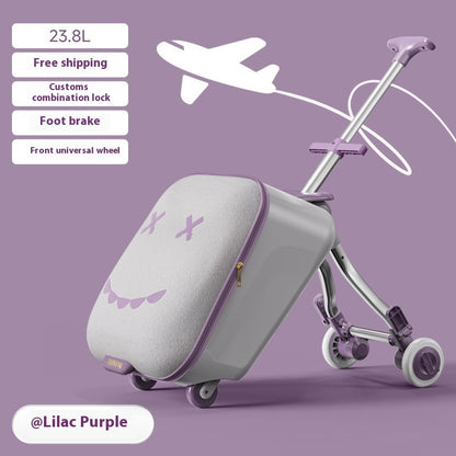 Children's Ride-On Luggage – Fun Kids' Trolley Case for Travel & Boarding with Seat Design