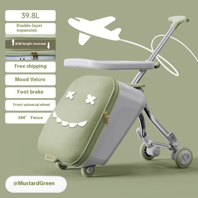 Children's Ride-On Luggage – Fun Kids' Trolley Case for Travel & Boarding with Seat Design