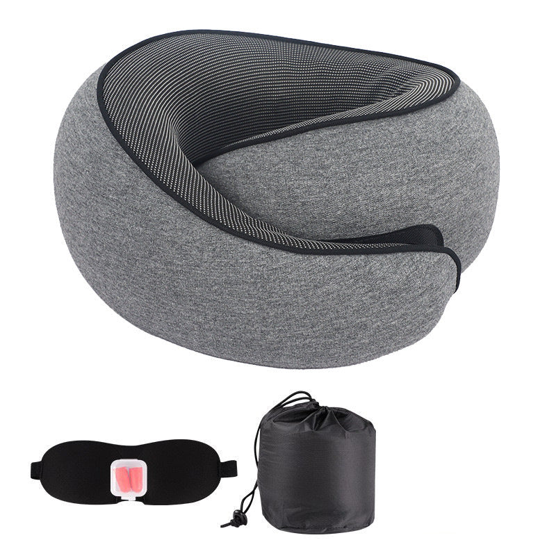 Comfort On Bord Adjustable Memory Foam Travel Pillow Set | Neck Support with Eye Mask for Plane, Car & Office