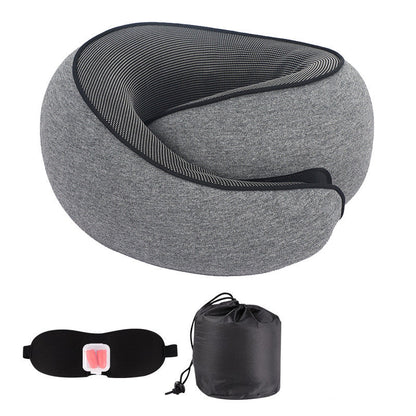 Comfort On Bord Adjustable Memory Foam Travel Pillow Set | Neck Support with Eye Mask for Plane, Car & Office