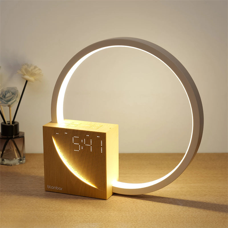 Smart Touch Bedside Lamp with Alarm Clock & Soothing Nature Sounds – 3-Level Dimmable Table Light for Cozy Home Decor