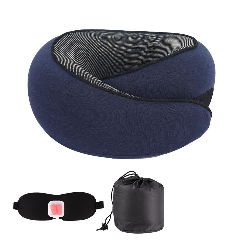 Comfort On Bord Adjustable Memory Foam Travel Pillow Set | Neck Support with Eye Mask for Plane, Car & Office