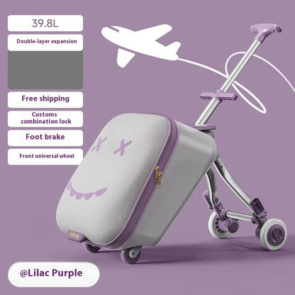 Children's Ride-On Luggage – Fun Kids' Trolley Case for Travel & Boarding with Seat Design