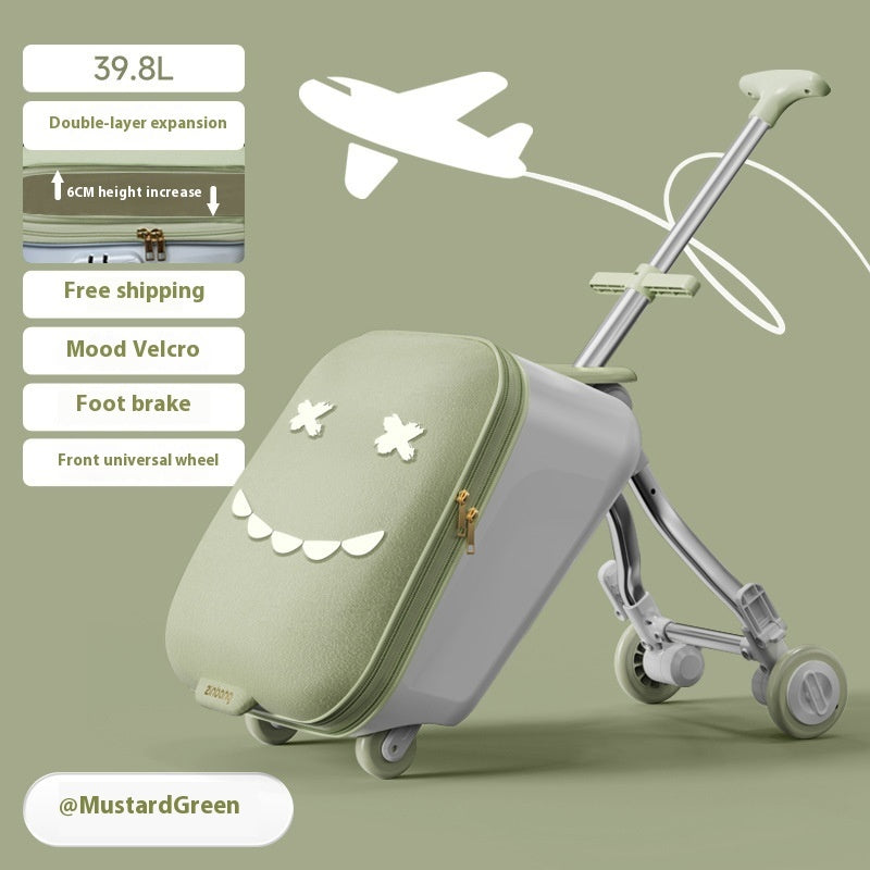 Children's Ride-On Luggage – Fun Kids' Trolley Case for Travel & Boarding with Seat Design