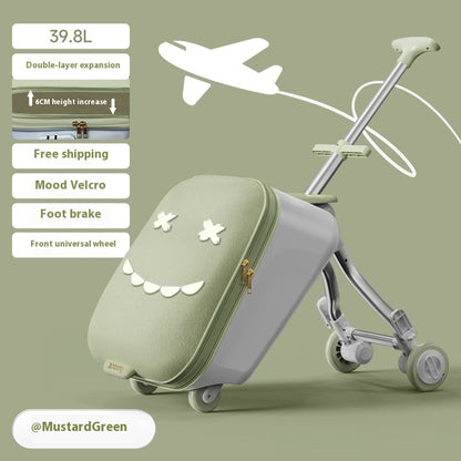 Children's Ride-On Luggage – Fun Kids' Trolley Case for Travel & Boarding with Seat Design