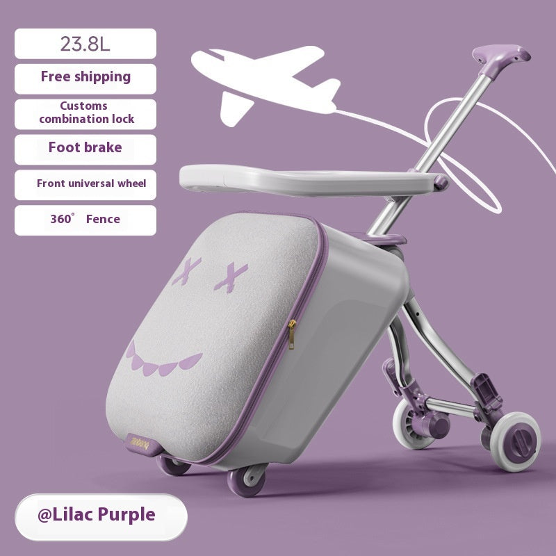 Children's Ride-On Luggage – Fun Kids' Trolley Case for Travel & Boarding with Seat Design