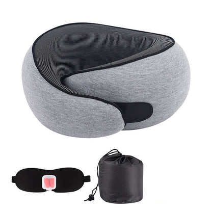 Comfort On Bord Adjustable Memory Foam Travel Pillow Set | Neck Support with Eye Mask for Plane, Car & Office